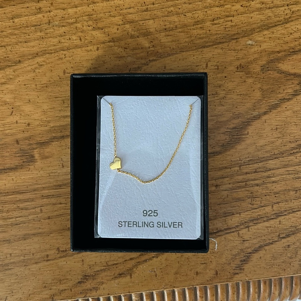 Sterling silver gold plated heart necklace